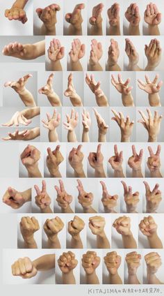 many different images of hands and fingers in various positions, all showing the same gesture