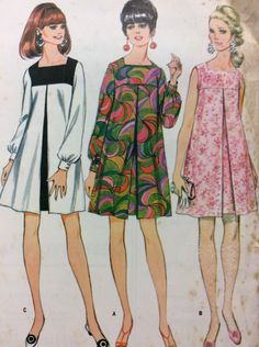 KAYLA $ ($17) 1967 1971 Fashion Women, Gogo Dress, Retro Sewing Patterns, Women's Sewing Pattern, Fashion Teenage Girls