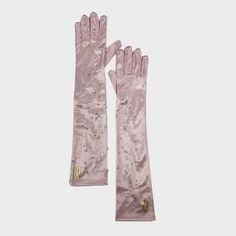 Adult Wicked Graphic Gloves - Pink Velvet Gloves, Satin Gloves, Fleece Gloves, Opera Gloves, Costume Parties, Lace Gloves, Pink Sunset, Long Gloves, Touch Screen Gloves