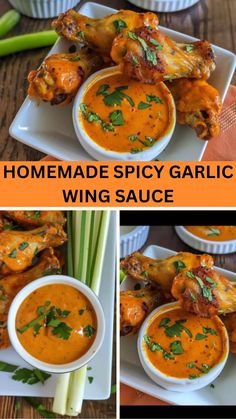 homemade spicy garlic wing sauce is the perfect side dish for chicken wings and other appetizers