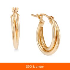 in stock Twist Hoop Earrings, Double Twist, Loop Earrings, Fine Jewellery Earrings, 10k Gold, Beautiful Christmas, To My Daughter, Jewelry Watches, Pick Up