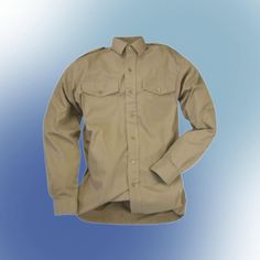 Original women's military shirt coming from the resources of the British Army. The popular Woman's FAWN shirt made in khaki has short sleeves. The shirt is light and comfortable, made of linen and cotton material. It is equipped with epaulettes and fastened with buttons. The shirt has two chest pockets. The product is ideal for everyday use, for military lovers. It fits perfectly with jeans and cargo pants. Classically, for shirts, size means collar circumference/chest circumference. Shirts are Khaki Collared Shirt, Khaki Collared Utility Shirt, Khaki Long Sleeve Shirt For Outdoor, Khaki Long Sleeve Utility Top, Khaki Military Collared Shirt, Khaki Collared Military Shirt, Khaki Button-up Top For Outdoor, Military Long Sleeve Work Shirt, Military Style Collared Shirt For Workwear