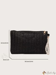 BirdinBag - Square Bag with Elegant Faux Pearl Embellishments Daily Use Clutch Bag With Pearl Handle, Daily Use Clutch With Pearl Handle, Pearl Handle Clutch Bag, Embellished Bags, Polyvinyl Chloride, Word Wrap, Bag Bag, Square Bag, Style Elegant