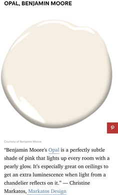 a white paint color is featured in the article opal benaminimore