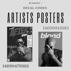 an advertisement for the artist's poster contest with two men in black and white