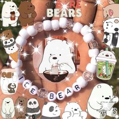 the bear bracelet has many different bears on it