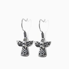 Weight: 2.89 gWidth: 12.2 mmHeight: 14 mmThickness: 2.5 mmMaterial: Plating Color: Symbolic Pierced Earrings For Anniversary, Symbolic Round Earrings, Angel Of Love, Silver Earrings Online, Online Earrings, Anniversary Sale, Quality Jewelry, Beautiful Earrings, To My Daughter