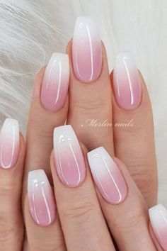 Pink White Nails, Gyaru Makeup, Pink Nail Art, White Nail Art, Blush Nails, Ombre Nail Designs, Blue Nail Designs, White Nail Designs, Summer Nails Colors