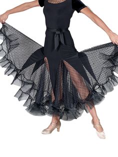 Godet Mesh Polkadot Crinoline Ballroom & Smooth Skirt Elegant Black Mesh Skirt, Fitted Mesh Party Skirt, Fitted Mesh Skirt For Evening, Black Mesh Evening Skirt, Black Mesh Skirt For Evening, Gala Fitted Ruffles Skirt, Gala Fitted Ruffle Skirt, Fitted Ruffles Skirt For Gala, Fitted Ruffle Skirt For Gala