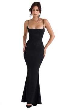 HOUSE OF CB Olivette Corset Maxi Dress | Nordstrom Square Neck Slip Dress With Fitted Bodice For Party, Evening Slip Dress With Fitted Bodice And Square Neck, Evening Slip Dress With Square Neck And Fitted Bodice, Fitted Bodice Slip Dress With Square Neck For Evening, Evening Dress With Spaghetti Straps And Lined Bodice, Elegant Fitted Slip Dress With Straps, Formal Slip Dress With Sweetheart Neckline, Evening Maxi Dress With Adjustable Straps And Sweetheart Neckline, Gala Slip Dress With Fitted Bodice And Sweetheart Neckline