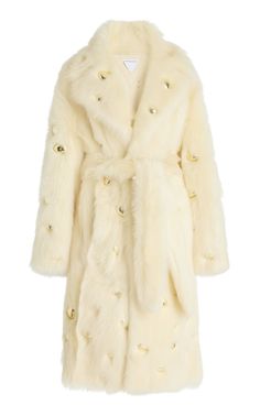 Embellished Shearling Coat By Bottega Veneta | Moda Operandi Ladies Coat Design, Wrap Coat, Belted Coat, Dolce E Gabbana, Coat Design, Looks Vintage, Moda Operandi