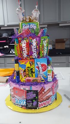 a cake made out of candy and candies