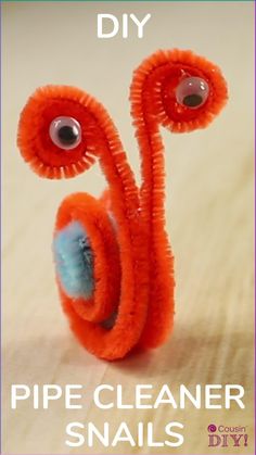 the pipe cleaner snails are made out of yarn