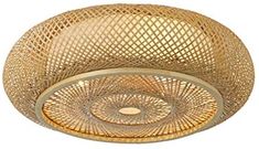 a light that is on top of a ceiling fixture in the shape of a basket