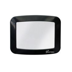 a small black mirror on a white background