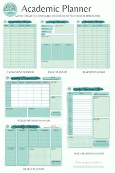 Digital/Printable Academic Planner - Ocean personalplanner #hourlydailyplanner👉. Bullet Journal Academic Planner, Academic Planner Aesthetic, Notes Templates Aesthetic, Aesthetic Study Planner Template, Planning Revision, Student Planner Ideas, Stationary Organisation, Pastel Stationary, Aesthetic Assignment Ideas