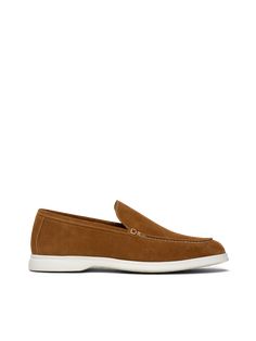 An ultra-soft kid suede upper and durable rubber sole come together for the ultimate hand-stitched loafer. With a sole that contrasts in color, the style pairs equally well with a pair of jeans as it does a suit—all year long. Brown Slip-on Tassel Loafers With Rubber Sole, Brown Leather Tassel Loafers Slip-on, Beige Stitched Sole Slip-on Loafers, Classic Brown Slip-on Tassel Loafers, Brown Suede Slip-on Tassel Loafers, Tan Suede, Family Crafts, Come Together, Soft Suede