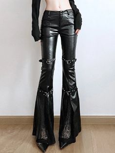 Embrace your bold and daring side with our Leather and Lace Flare Pants! Made with faux leather and a flattering flare leg, these pants will make you stand out in any crowd. The split cut with lace adds a touch of seductive charm, while the straps create an edgy look. Perfect for low-waist lovers and risk-takers! ❤️‍🔥 Size Chart: Size Waist (cm) Hip (cm) Thigh (cm) Length (cm) Waist (in) Hip (in) Thigh (cm) Length (in) S 68 84 48 101 26.77 33.07 18.90 39.76 M 72 88 50 103 28.35 34.65 19.69 40.55 L 76 92 52 105 29.92 36.22 20.47 41.34 Description: Fabric Type: Faux LeatherPant Style: RegularPattern Type: SolidFit Type: Slim FitMaterial: Polyester/SpandexOrigin: CNWaist Type: LowItem Type: PantsClosure Type: Elastic WaistMaterial Composition: 95% Polyester/5% Spandex Leather Flare Pants, Low Waisted Pants, Patchwork Pants, Vintage Aesthetics, Fashion Y2k, Flare Pant, Pants Women Fashion, Lace Patchwork, Street Style Chic