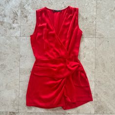 Zara Red Jumpsuit Blazer. Sleeveless Blazer Wrap Jumpsuit. Draped Romper. Perfect Condition. This Was My Moms And It Seems Like She Never Wore It. Hidden Side Zipper. 100% Polyester. Size Small, Mex 26. Made In Turkey. Perfect For Summer And Spring. Business Casual. Very Stylish And Flattering. #Romper #Jumpsuit #Spring #Business #Europe Red Jumpsuits And Rompers For Summer Workwear, Zara Sleeveless Jumpsuits For Date Night, Red Sleeveless Jumpsuits And Rompers For Date Night, Sleeveless Red Jumpsuits And Rompers For Date Night, Red Sleeveless Jumpsuits And Rompers For Summer, Red Sleeveless Jumpsuit For Summer, Red Sleeveless Jumpsuit For Night Out, Zara Sleeveless Jumpsuits And Rompers For Party, Red Zara Jumpsuits And Rompers For Summer