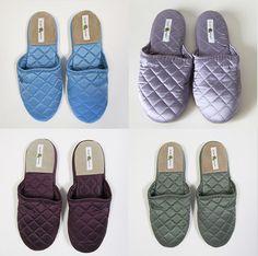 Our best-selling slippers are covered in quilted mulberry silk charmeuse and have a suede heel and sole for comfort and durability. When you step into our luxurious silk slippers, you are treating your feet to an instant spa experience every day. Faux suede travel bag included. Ladies sizing: Small (5-6), Medium (7-8), Large (9-10), X-Large (11-12) In between sizes (e.g., 6 1/2 or 8 1/2, etc.), we generally recommend sizing up Made from charmeuse silk Poly-fill batting 100% natural and allergen- Silk Slippers, Elegant Slippers, Pink Icing, Spa Experience, Silk Charmeuse, Cornflower Blue, Suede Heels, Mulberry Silk, Leather Jewelry