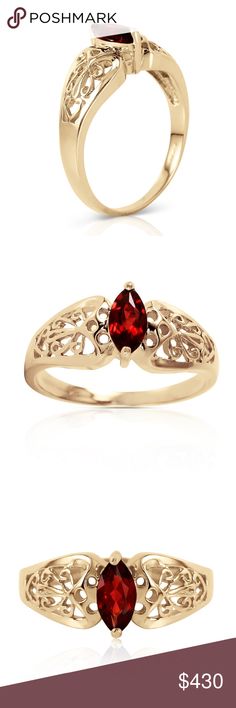 14K. SOLID GOLD FILIGREE RING WITH NATURAL GARNET Item: 4616  Description 14K. SOLID GOLD FILIGREE RING WITH NATURAL GARNET (Yellow Gold)  Original Ring size 5.50 A Natural Garnet is securely set in this 14k Solid Gold Band.  Item Information Metal: 14K. Solid Gold Metal Weight: 2.50 gr. Center Gemstone 1 Marquis shape, 6X3 mm, Garnet = 0.20 ct Measurements Height: 0.86 in ( 21.8 mm) Width: 0.3 in ( 7.6 mm) Galaxy Gold Products Jewelry Rings Elegant Filigree Birthstone Ring For Anniversary, Gold Filigree Ruby Ring For Anniversary, Gold Filigree Ring With Gemstone For Anniversary, Fine Jewelry Ruby Ring With Filigree For Wedding, Gold Ruby Ring With Filigree In Fine Jewelry Style, Elegant Filigree Ring With Birthstone For Anniversary, Elegant Gold Birthstone Ring With Gemstone, Intricately Designed Yellow Gold Ruby Ring As Gift, Gold Ruby Ring With Filigree For Anniversary