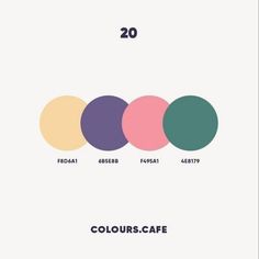 the color scheme for colors cafe is shown in three different shades, including pink, green and