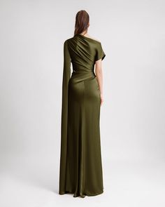 Gemy Maalouf | Evening Dresses | Asymmetrical Neckline Draped Dress Gemy Maalouf, Long Evening Dress, Asymmetrical Neckline, Draped Dress, Bride Dresses, Evening Dresses Long, Asymmetrical Dress, Mother Of The Bride Dresses, Mother Of The Bride