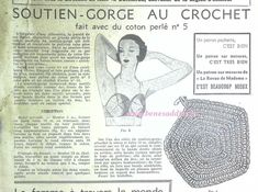 1920s Brassiere, Crochet Bra Knitting & Tools, 1940 Crochet Patterns, 1920s Knitting Patterns Free, 1930s Crochet Dress, Retro Crochet, Lingerie Patterns, Crochet Couture, Acorn Crafts