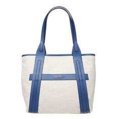 Women’s Shoulder Bag In Fabric And Leather Handles. Snap Button Closure. Adjustable Shoulder Strap. Internal Pocket. 34x27x16 Blue Canvas Shoulder Bag With Top Handle, Designer Blue Bags With Leather Handles, Luxury Blue Canvas Bag, Elegant Canvas Satchel For Errands, Luxury Blue Canvas Shoulder Bag, Designer Blue Satchel With Leather Handles, Classic Blue Satchel With Leather Handles, Modern Blue Shoulder Bag With Leather Handles, Blue Bags With Leather Handles For Errands