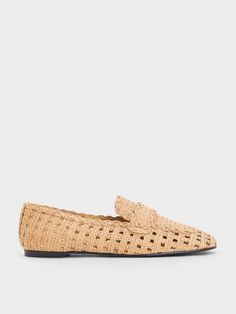 This item is part of our Online Exclusive selection, which consists of unique colourways and designs that are only available for purchase at CHARLESKEITH.COM.Switch up your summer rotation with these woven loafers. Putting a summer-inspired spin on the staple style, the closed-toed profile is made more breathable with a woven raffia texture. The sandy finish and organic texture exude bohemian charm, making it the perfect complement to airy textures and silhouettes. With the added comfort of flat Spring Slip-on Loafers With Woven Sole, Spring Flat Loafers With Woven Sole, Spring Beige Loafers With Woven Sole, Textured Sole Loafers For Summer, Beige Loafers With Woven Sole For Spring, Summer Loafers With Textured Sole, Casual Beige Loafers With Woven Sole, Spring Loafers With Woven Sole And Flat Heel, Spring Slip-on Woven Leather Flats