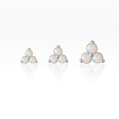 Trinity white opal sterling silver SCREW flat back Tragus/cartilage/ helix /Monroe/lobe piercing Listing : Single - Sterling silver casting  - Trinity S 4mm  - Trinity M 5mm - Trinity L 6mm - AAA white opal  16gauge sterling silver internal screw flat back 6 or 8mm length please choose available for cz diamond as below link https://www.etsy.com/listing/592609050/trinity-cz-diamond-s-sterling-silver?ga_search_query=trinity%2Bcz&ref=shop_items_search_3&crt=1 How to wear : Insert flat back stem fro Silver Casting, Medusa Piercing, Piercing Tragus, Tragus Conch, Tiny Bow, Lobe Piercing, Cz Diamond, Screw Back Earrings, White Opal