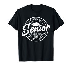 PRICES MAY VARY. Officially A Senior My Last First Day Class Of 2025 groovy with a cool summer vibes groovy design to wear in the last first day of school senior 2025, this tee is ideal for both boys and girls, men and women, back to school class of 2025. Officially A Senior My Last First Day Class Of 2025 groovy funny quotes sayings. Junior 2025 graduates matching outfits. New grader classmates squad team crew matching outfits & parents teachers boys girls Lightweight, Classic fit, Double-needl Last First Day Of School, Groovy Design, Women Back, Class Of 2025, School Class, T Shirt Image, Parents As Teachers, Cool Summer, First Day Of School