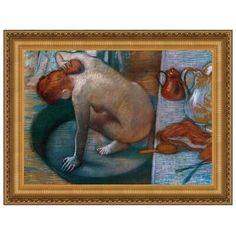 a painting of a naked woman in a bathtub