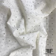 Floral Cotton Lawn Eyelet - Ivory Content - 100% Cotton Color - Ivory Width - 50" Fabric Care - Dry Clean Only Not Reorderable Eyelet Fabric, Wardrobe Planning, Lawn Fabric, Fashion District, Nyc Fashion, Gold Threads, Learn To Sew, International Fashion, Lace Patterns