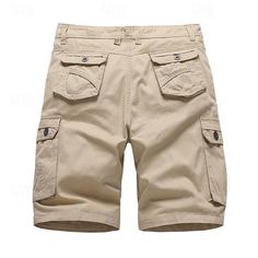 Men's Cargo Shorts Shorts Button Multi Pocket Plain Wearable Short Outdoor Daily Going out 100% Cotton Fashion Classic Black Army Green 2024 - $23.99 Khaki Bermuda Bottoms With Multiple Pockets, Khaki Bermuda Bottoms With Pockets, Short Cotton Pants With Button Closure, Cotton Cargo Pants With Built-in Shorts, Solid Cargo Shorts With Built-in Shorts, Short Solid Cotton Cargo Pants, Solid Short Cotton Cargo Pants, Solid Color Cotton Short Cargo Pants, Short Solid Color Cotton Cargo Pants