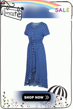 Blue Polka Dot High Low Maxi Dress High Low Maxi Dress, Blue Polka Dots, Women Dresses, Maxi Dresses, Dresses Maxi, High & Low, High Low, Polka Dot, Polka Dots