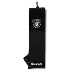 the oakland football team logo on a black towel