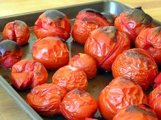 the tomatoes are ready to be cooked in the oven and put into the baking pan