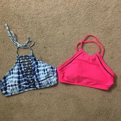 Send Offers! No Boundaries Halter Neck Bikini Tops Bundle Size Smalls! Never Worn, Brand New Without Tags, Perfect Condition! Smoke Free Home! Comment With Questions:) Wash All Items. Pink Stretch Halter Top With T-back, Pink Stretch Halter Top For Swimming, Pink T-back Halter Top For Beachwear, Pink T-back Halter Top For Summer, Pink T-back Halter Top For Swimming, Pink Summer Halter Top With T-back, Pink T-back Halter Top For Sunbathing, Pink Stretch Halter Top, Bra-friendly, Casual Pink Tops For Pool