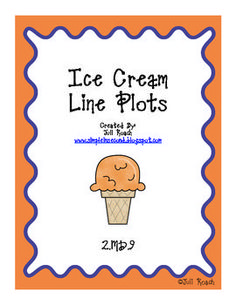 an ice cream line plot is shown in orange and blue with the words ice cream line plots