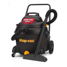 a black and yellow shop - vac vacuum is shown on a white background with the words shop - vac above it