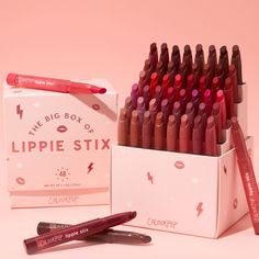 ColourPop Big Box of Lippie Stix Colourpop Lippie Stix, Dusty Coral, Mango Avocado, Lip Paint, Perfect Lips, Warm Brown, Peachy Pink, Vaulting, Cute Makeup