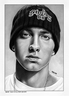 a black and white drawing of a young man wearing a beanie with the word's 80 written on it