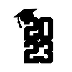 a black and white photo of a graduate's cap in the shape of numbers