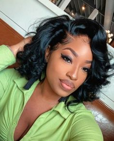 Loose Deep Wave Lace Front Wigs Human Hair Wigs Short Bob Cury Black Wigs 130% Kort Bob, Quick Weave Hairstyles, Curly Human Hair Wig, Body Wave Wig, Short Bob Wigs, Relaxed Hair, Bleached Hair