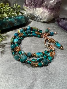 Cerulean Dream Apatite Bracelet - Etsy Canada Apatite Bracelet, Empathy And Compassion, Teal Glass, Wire Wrapped Jewelry Diy, Object Art, Beautiful Accessories, Bracelets Design, Cord Jewelry, Diy Bracelet Designs