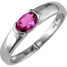 Royal 14K White Gold Pink Sapphire Ring - 0.50 Carat Total Gem Weight Pink Sapphire Ring, Royal Jewelry, White Gold Jewelry, Color Stone, White Gold Band, Inner Strength, Gold Band, Pink Sapphire, Gold Bands