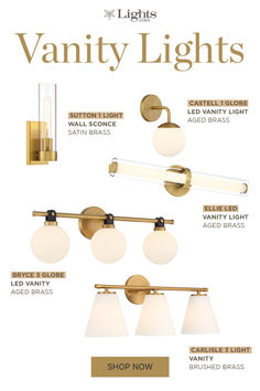 an image of vanity lights with descriptions