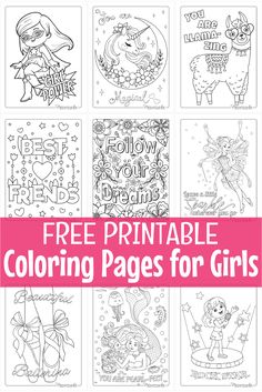 free printable coloring pages for girls that are perfect to use on your child's books