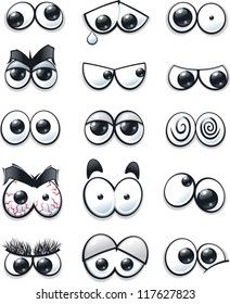 an assortment of cartoon eyes with different expressions